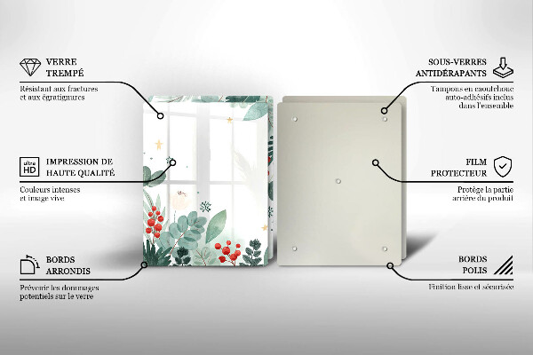 Cache plaque de cuisson Feuilles d'aquarelle