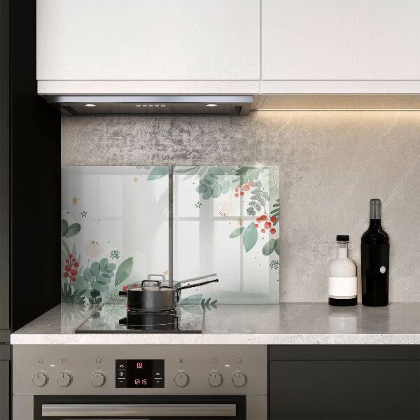 Cache plaque de cuisson Feuilles d'aquarelle