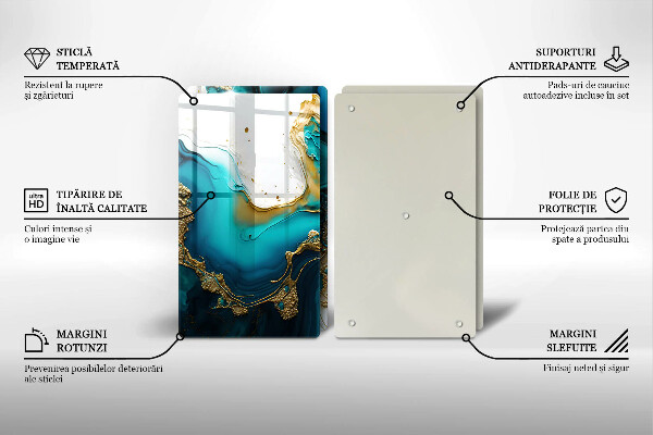 Protection plaque induction Abstraction turquoise