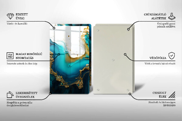 Protection plaque induction Abstraction turquoise