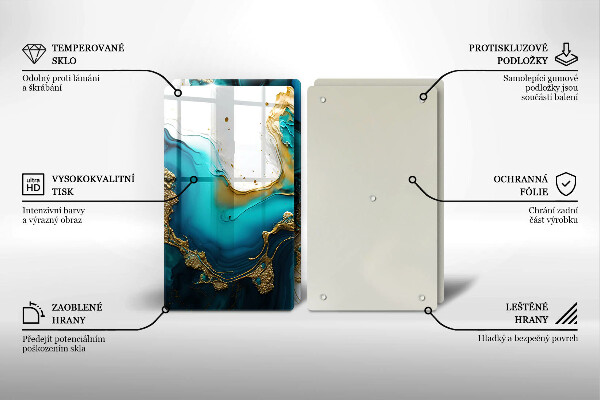 Protection plaque induction Abstraction turquoise