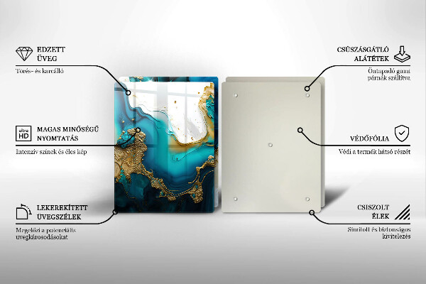 Protection plaque induction Abstraction turquoise