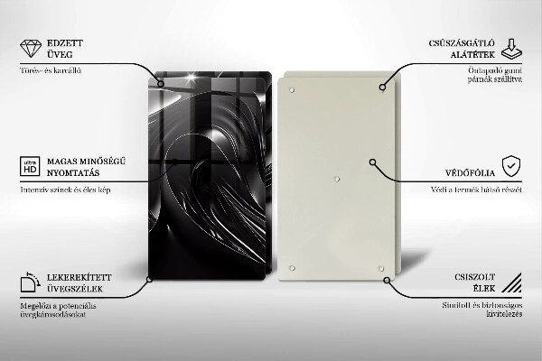 Protection plaque induction Messe noire abstraite