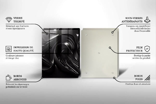 Protection plaque induction Messe noire abstraite