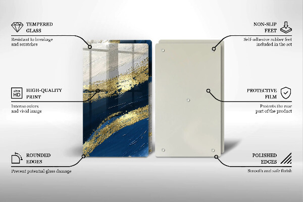 Protection plaque induction Texture avec de l'or