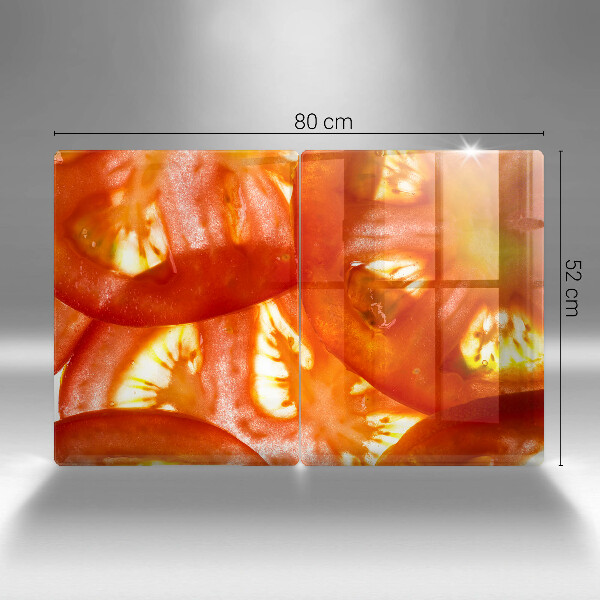 Protection plaque induction Une tranche de tomate rouge