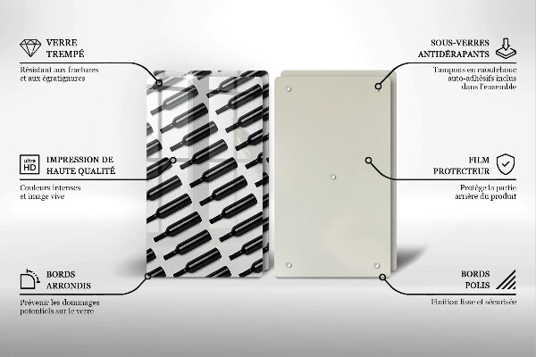 Protection plaque induction Bouteilles de vin noir