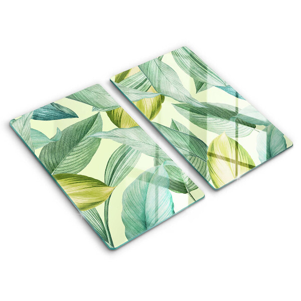 Protection plaque induction Feuilles tropicales vertes