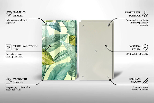 Protection plaque induction Feuilles tropicales vertes