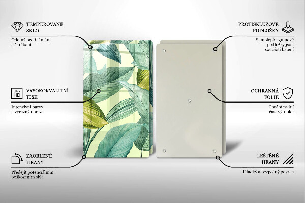 Protection plaque induction Feuilles tropicales vertes