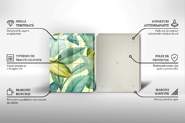 Protection plaque induction Feuilles tropicales vertes