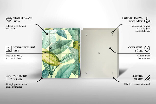 Protection plaque induction Feuilles tropicales vertes