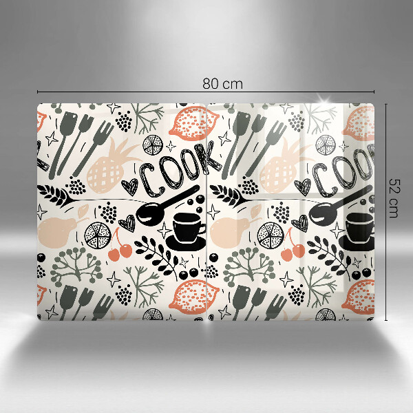 Protection plaque induction Motif de cuisine de dessin animé