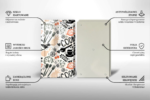 Protection plaque induction Motif de cuisine de dessin animé