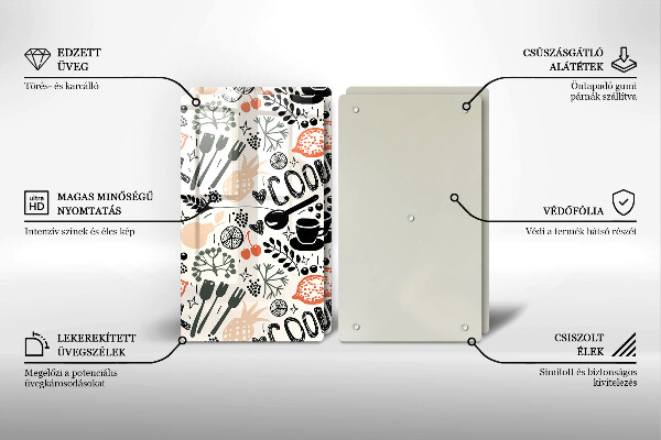 Protection plaque induction Motif de cuisine de dessin animé