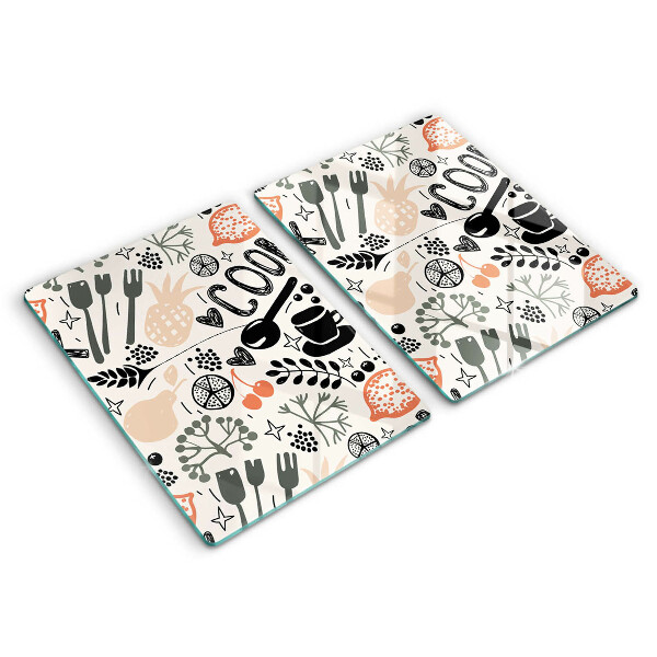 Protection plaque induction Motif de cuisine de dessin animé