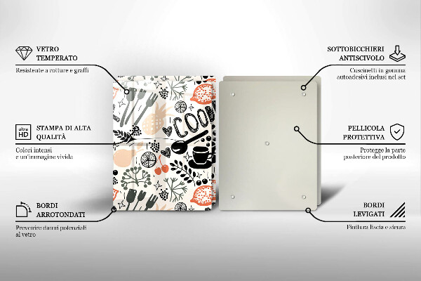 Protection plaque induction Motif de cuisine de dessin animé