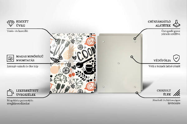 Protection plaque induction Motif de cuisine de dessin animé