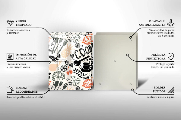 Protection plaque induction Motif de cuisine de dessin animé