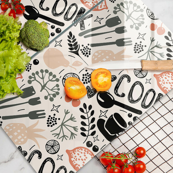 Protection plaque induction Motif de cuisine de dessin animé