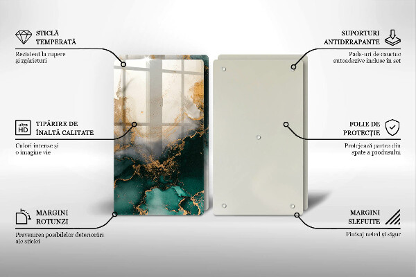 Protection plaque induction Marbre multicolore