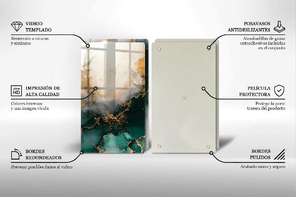 Protection plaque induction Marbre multicolore