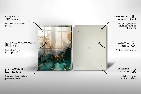 Protection plaque induction Marbre multicolore