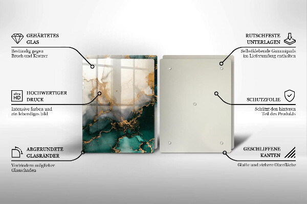 Protection plaque induction Marbre multicolore