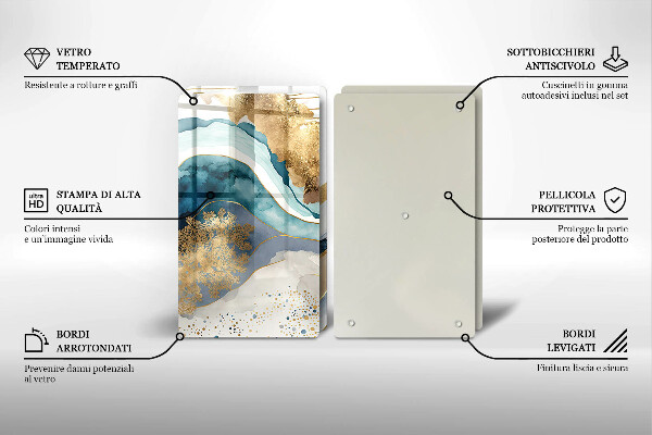 Protection plaque induction Marbre coloré