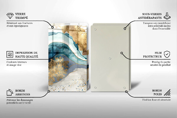 Protection plaque induction Marbre coloré