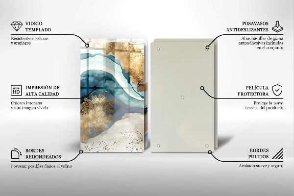 Protection plaque induction Marbre coloré