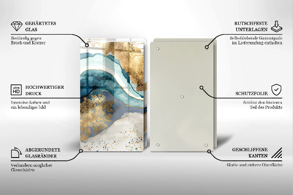 Protection plaque induction Marbre coloré