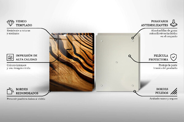 Protection plaque induction Souche de bois