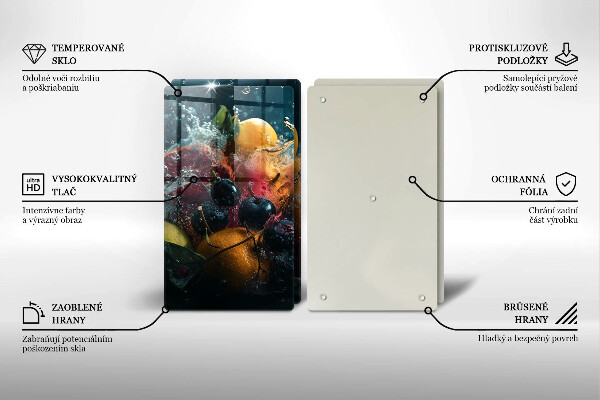 Protection plaque induction Fruits dans l'eau