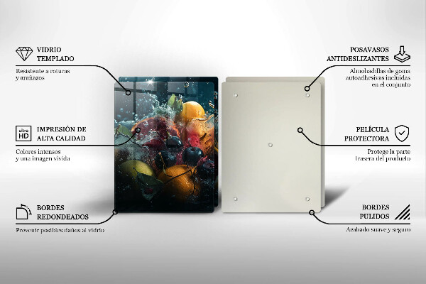 Protection plaque induction Fruits dans l'eau