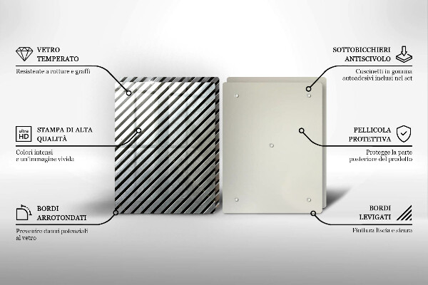Protection plaque induction Lignes métalliques