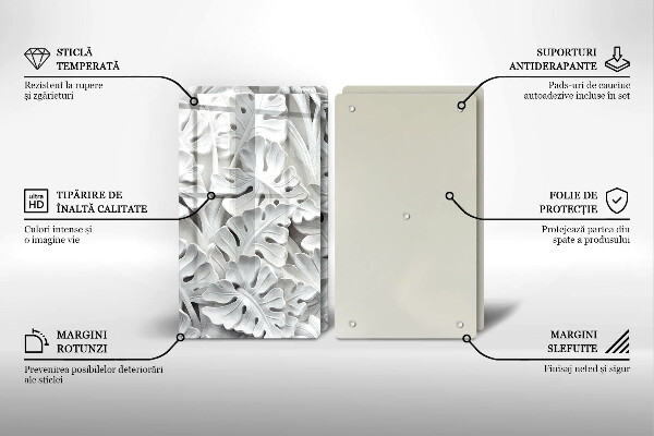 Protection plaque induction fleurs blanches