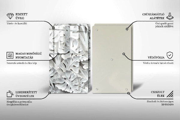 Protection plaque induction fleurs blanches