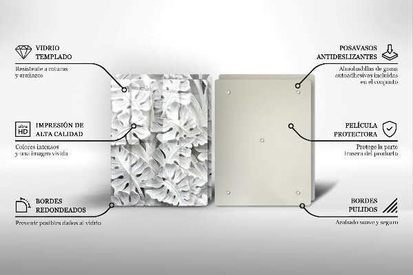 Protection plaque induction fleurs blanches