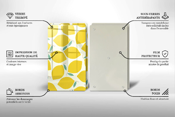 Protection plaque induction Citrons de dessin animé