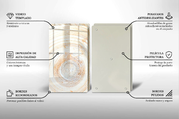 Protection plaque induction Texture du bois