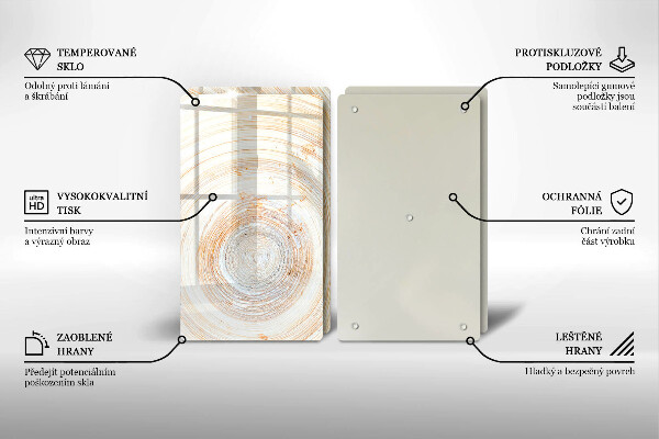 Protection plaque induction Texture du bois