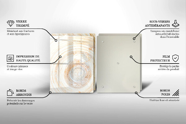 Protection plaque induction Texture du bois