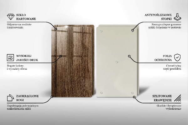 Protection plaque induction Texture du bois