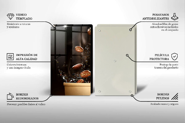 Protection plaque induction Grains de café chauds