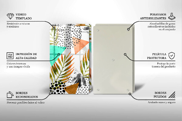 Protection plaque induction Modèle de feuilles de bohème