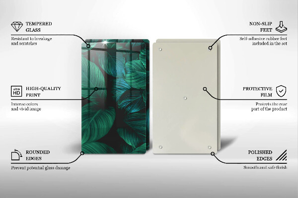 Protection plaque induction Feuilles de la jungle