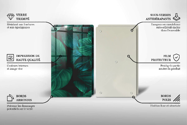 Protection plaque induction Feuilles de la jungle
