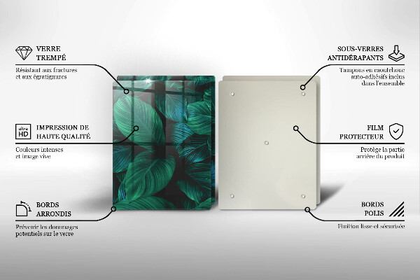 Protection plaque induction Feuilles de la jungle