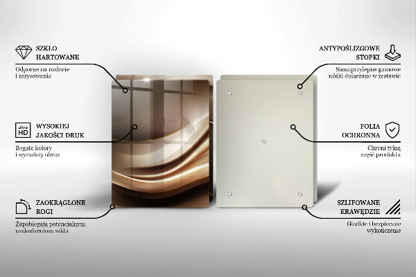 Cache plaque de cuisson Lignes douces d'abstraction